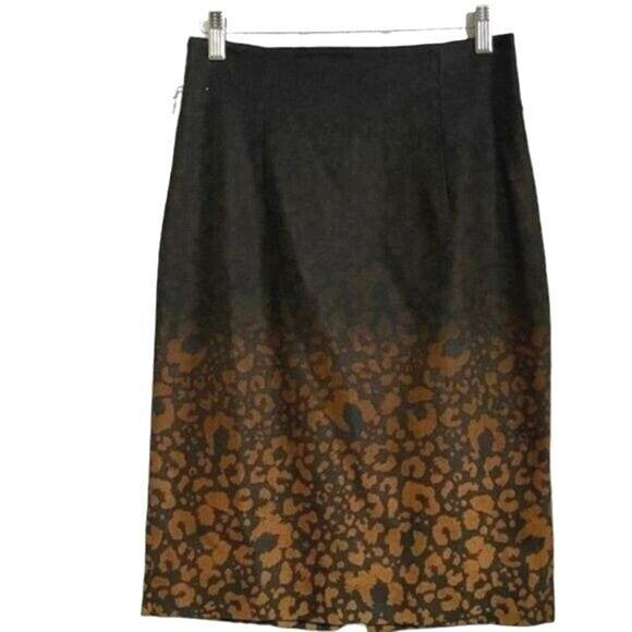 Classiques Entier Skirt Women's 2 Silk Blend Polished Narrow Ombré Brown/Black - Picture 1 of 10
